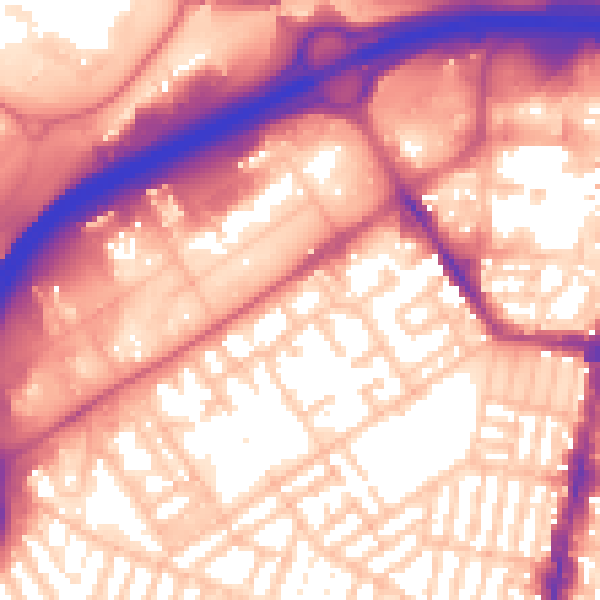 Daytime road noise heatmap for TS1 5PN