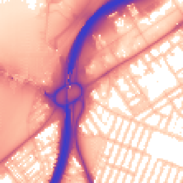 Daytime road noise heatmap for TS1 5QH