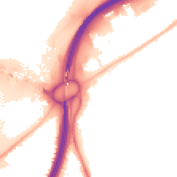 Night-time road noise heatmap for TS1 5QH