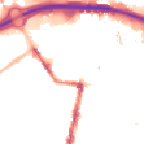 Night-time road noise heatmap for TS1 5TS