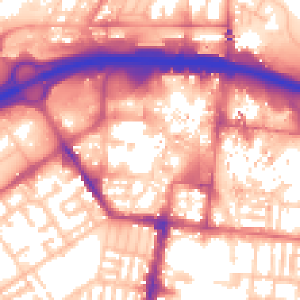 Daytime road noise heatmap for TS1 5UB