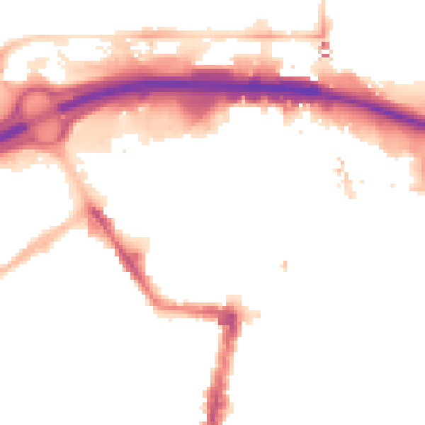 Night-time road noise heatmap for TS1 5UB