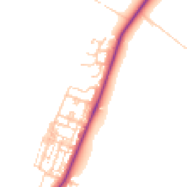 Daytime road noise heatmap for TS16 0AU