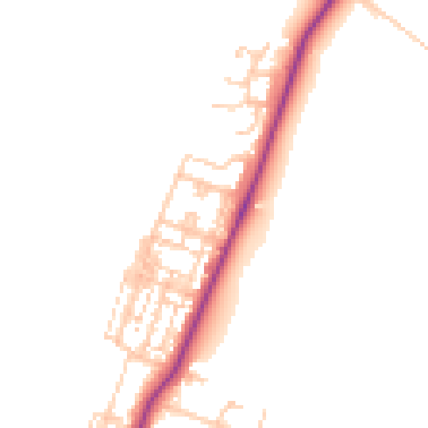 Daytime road noise heatmap for TS16 0AZ