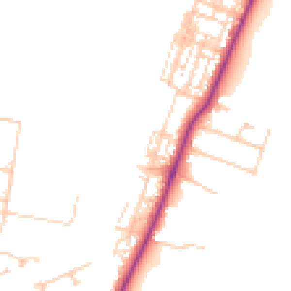 Daytime road noise heatmap for TS16 0BS
