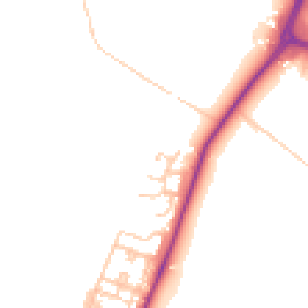 Daytime road noise heatmap for TS16 0BZ