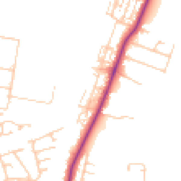 Daytime road noise heatmap for TS16 0DA