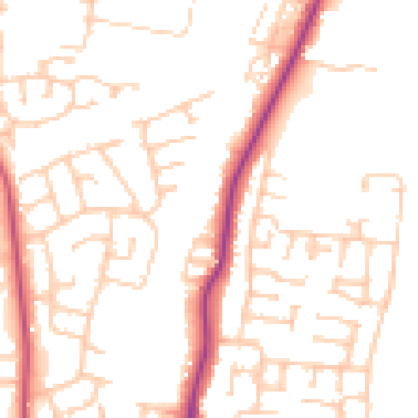 Daytime road noise heatmap for TS16 0DJ