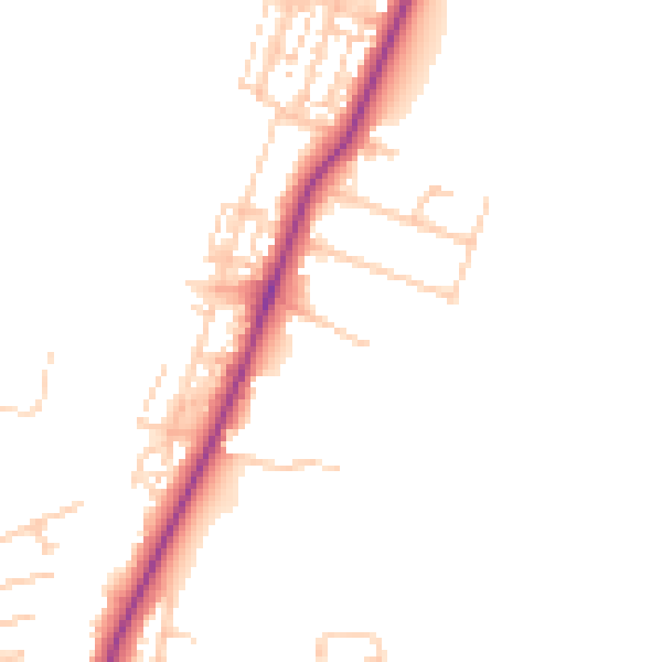 Daytime road noise heatmap for TS16 9AS