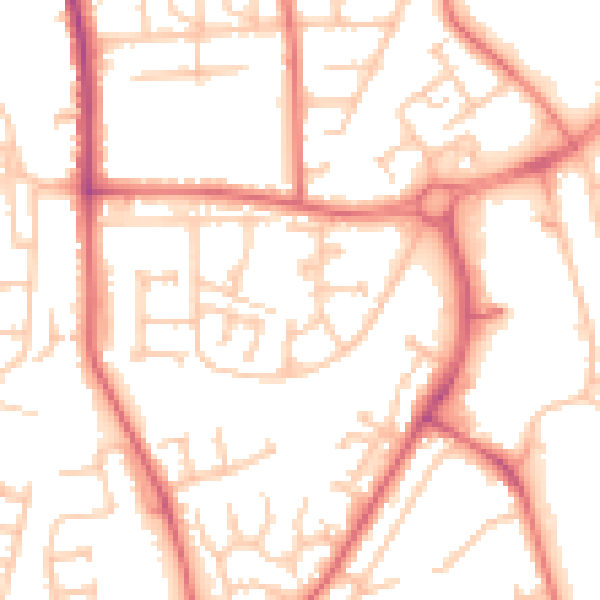 Daytime road noise heatmap for TS17 0AU