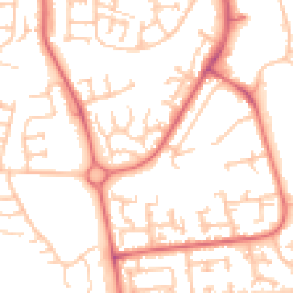 Daytime road noise heatmap for TS17 0DR