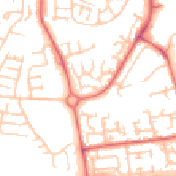 Daytime road noise heatmap for TS17 0DS