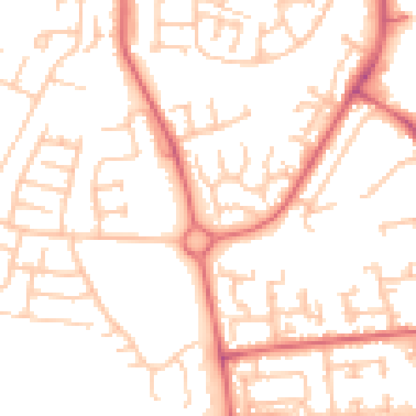 Daytime road noise heatmap for TS17 0DT