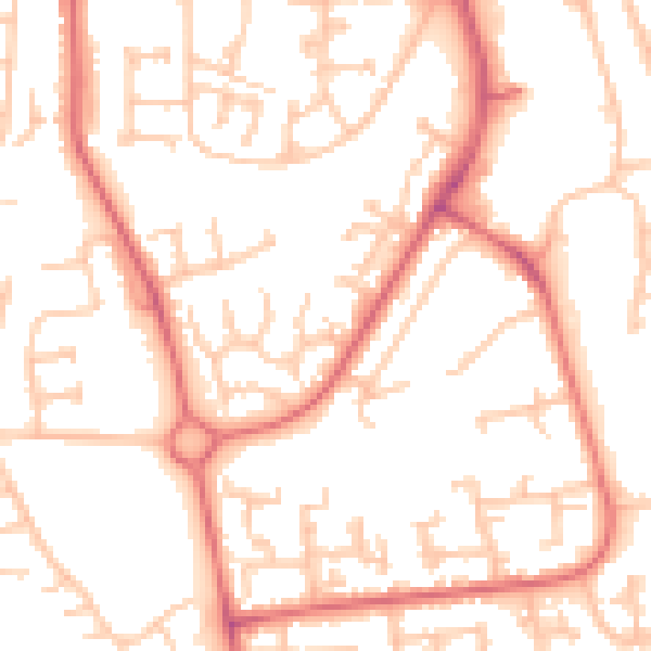 Daytime road noise heatmap for TS17 0ED