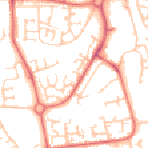 Daytime road noise heatmap for TS17 0FW