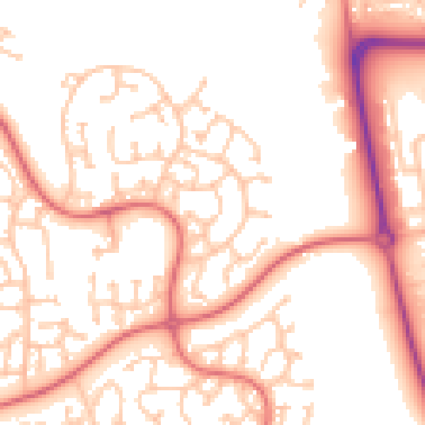 Daytime road noise heatmap for TS17 0RN