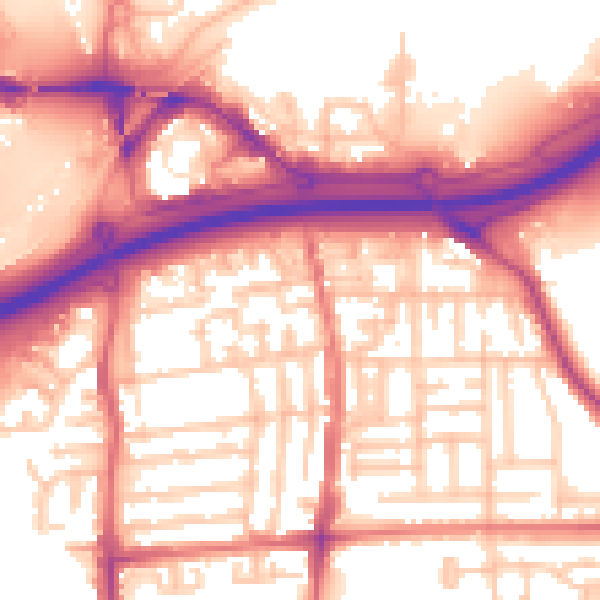 Daytime road noise heatmap for TS17 6PQ