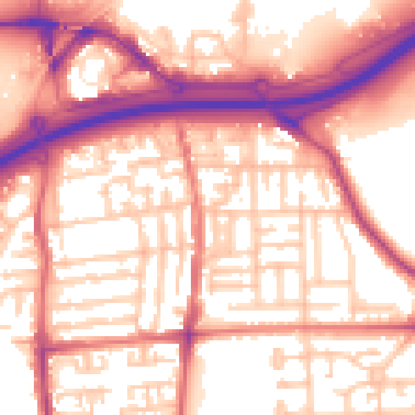 Daytime road noise heatmap for TS17 7DD