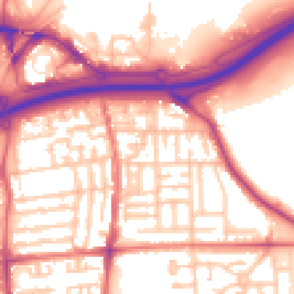 Daytime road noise heatmap for TS17 7DQ