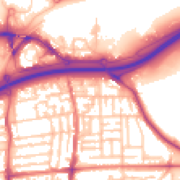 Daytime road noise heatmap for TS17 7EB
