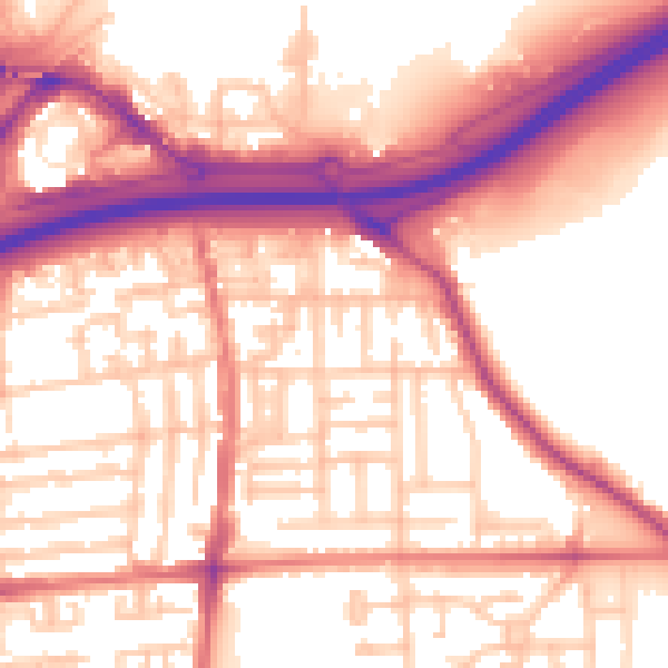 Daytime road noise heatmap for TS17 7EN