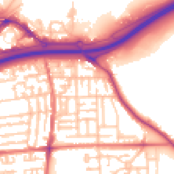 Daytime road noise heatmap for TS17 7ES