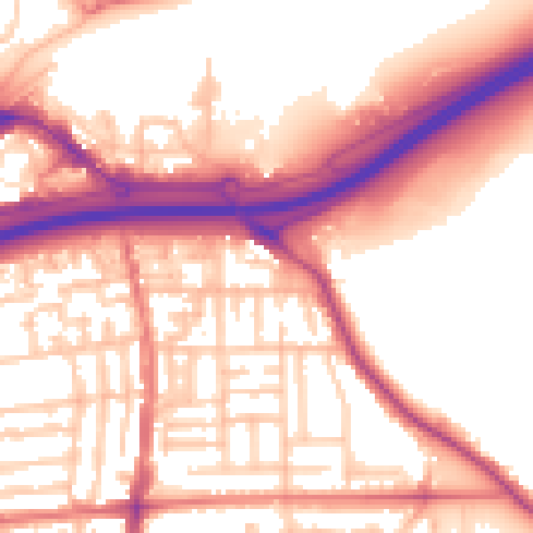 Daytime road noise heatmap for TS17 7EW