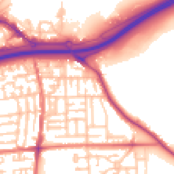 Daytime road noise heatmap for TS17 7HA