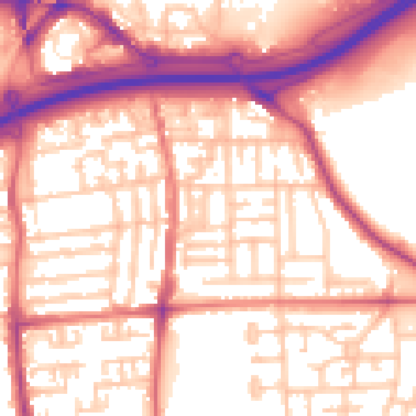 Daytime road noise heatmap for TS17 7HY