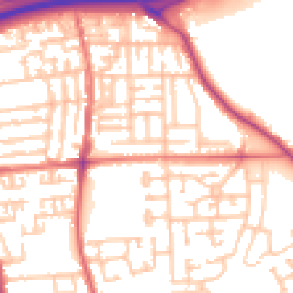 Daytime road noise heatmap for TS17 7JE