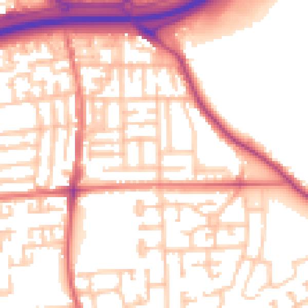 Daytime road noise heatmap for TS17 7JG