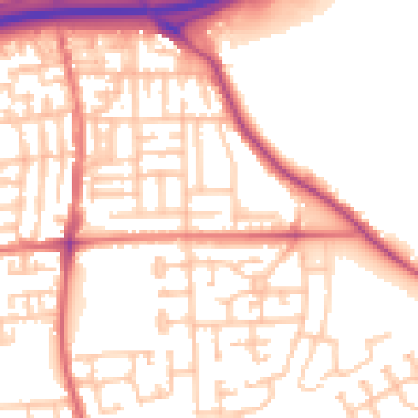 Daytime road noise heatmap for TS17 7JH