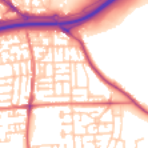 Daytime road noise heatmap for TS17 7JN