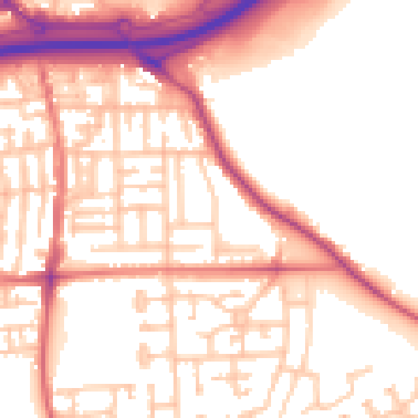 Daytime road noise heatmap for TS17 7JP