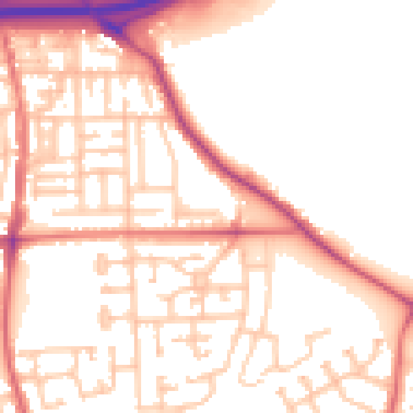Daytime road noise heatmap for TS17 7JX