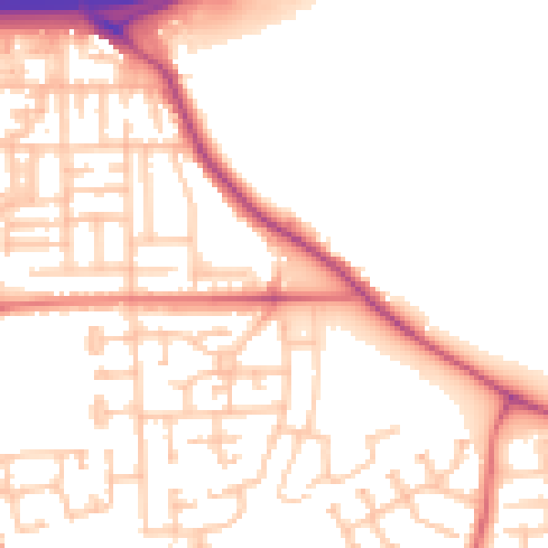Daytime road noise heatmap for TS17 7LA