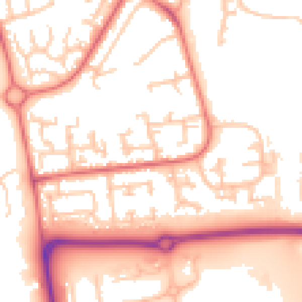 Daytime road noise heatmap for TS17 9NJ