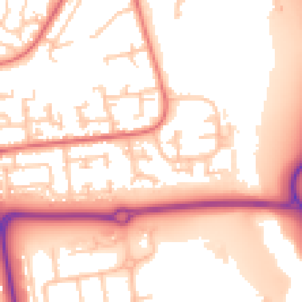 Daytime road noise heatmap for TS17 9PH