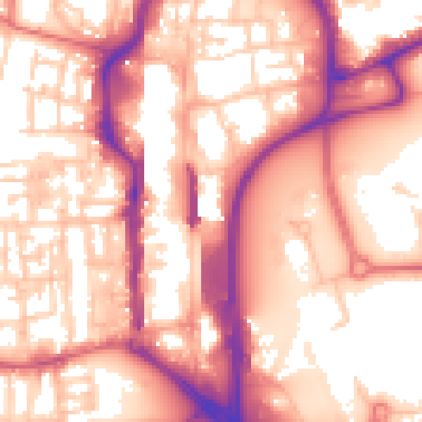 Daytime road noise heatmap for TS18 1AE
