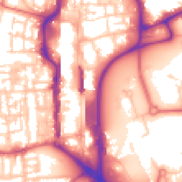Daytime road noise heatmap for TS18 1AR