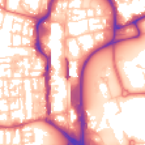 Daytime road noise heatmap for TS18 1AT