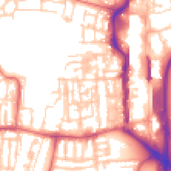 Daytime road noise heatmap for TS18 1AX