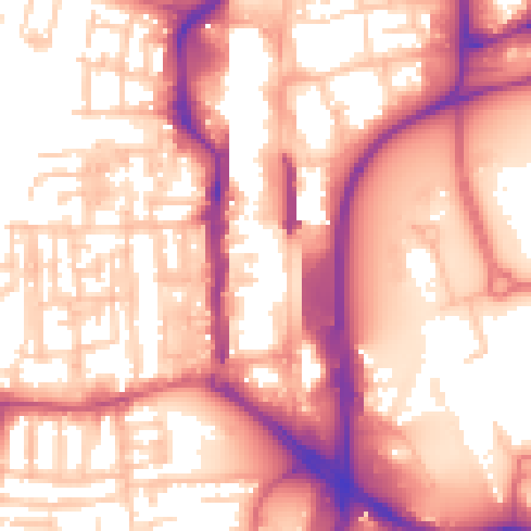 Daytime road noise heatmap for TS18 1BB