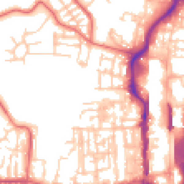 Daytime road noise heatmap for TS18 1BL