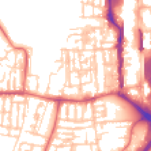 Daytime road noise heatmap for TS18 1DE