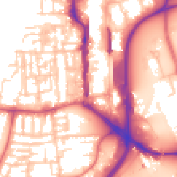 Daytime road noise heatmap for TS18 1DF