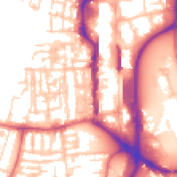 Daytime road noise heatmap for TS18 1DG