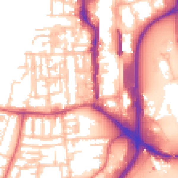 Daytime road noise heatmap for TS18 1DU