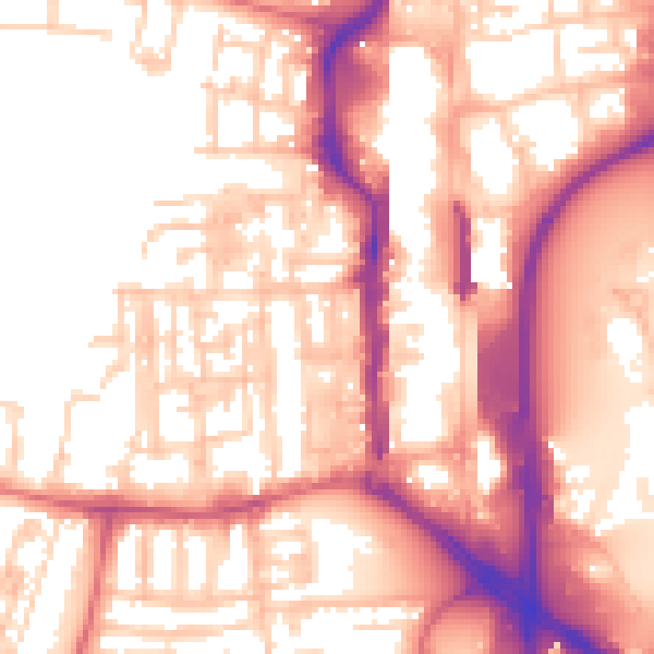 Daytime road noise heatmap for TS18 1DW