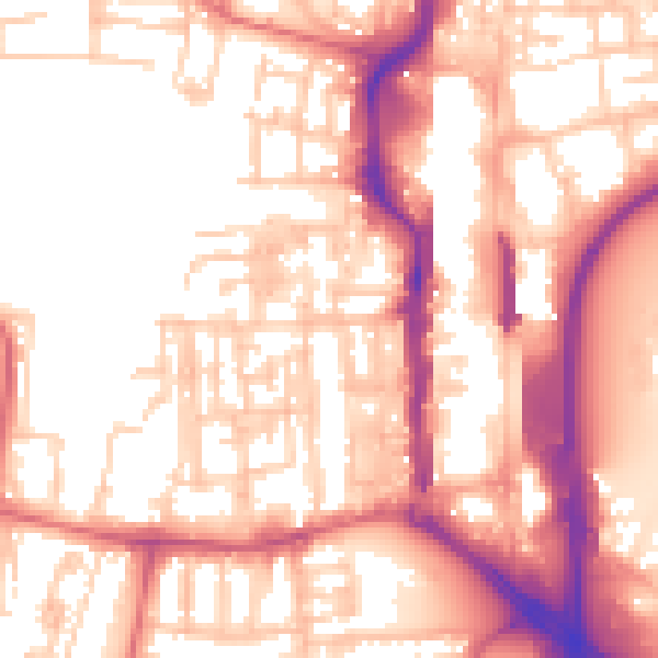 Daytime road noise heatmap for TS18 1DY